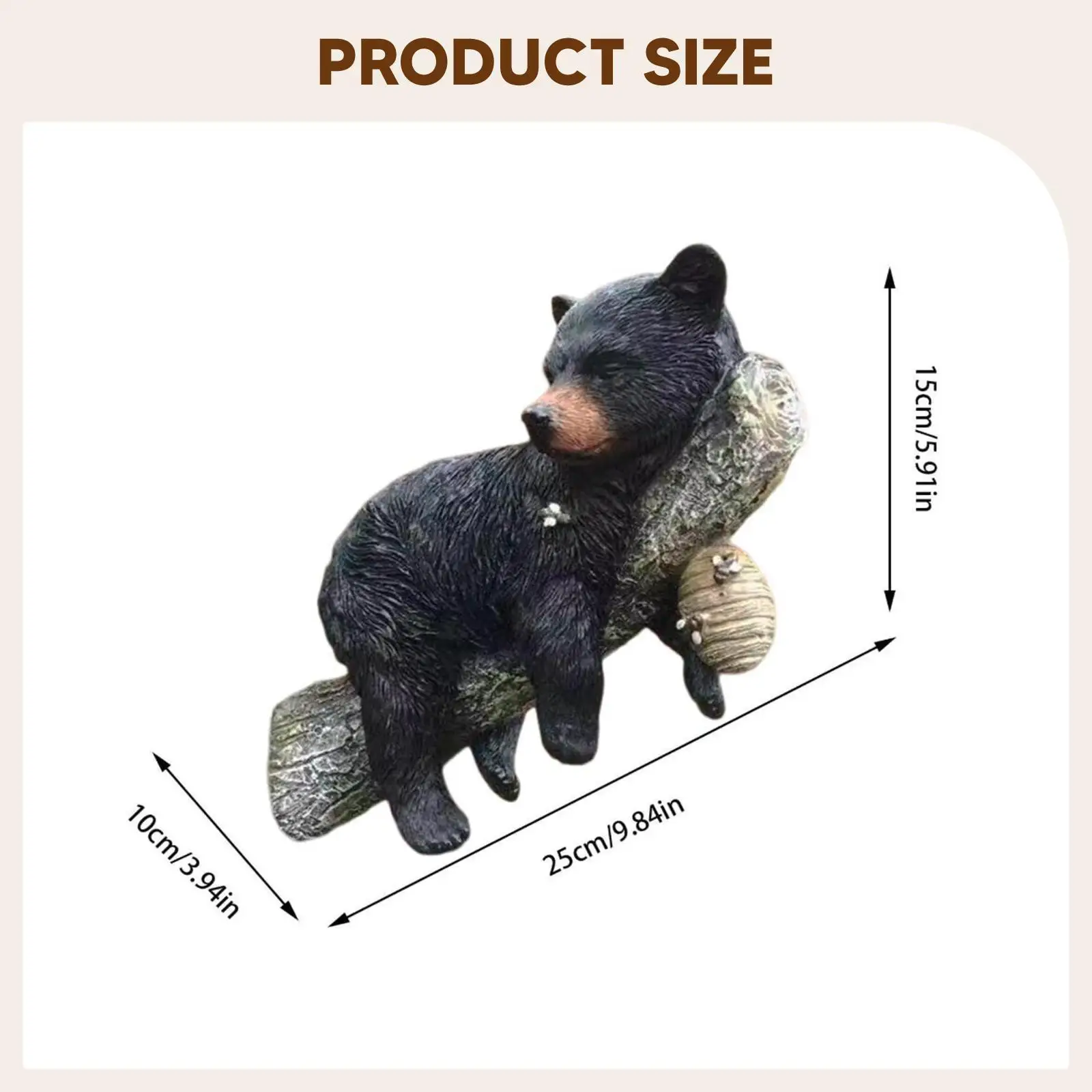 Garden Bear Ornament Resin Figurine Tree Peeker Animal Statuette Outdoor Tree Decoration for Courtyard Yard