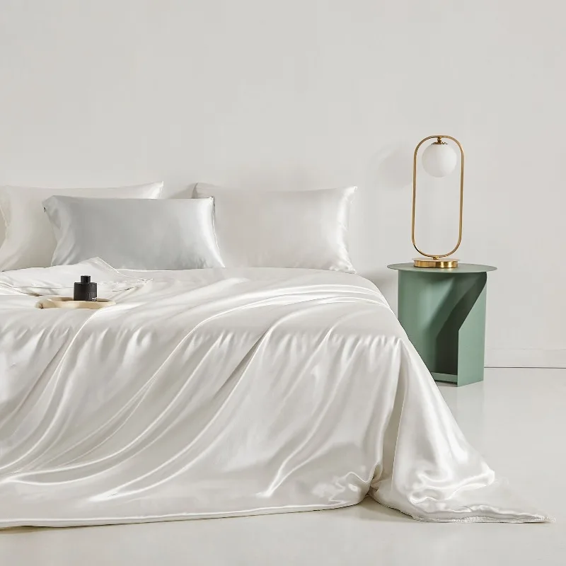 22Mm silk bed four-piece set, new product 100% 6A grade mulberry silk luxury bed sheet mattress bed four-piece set