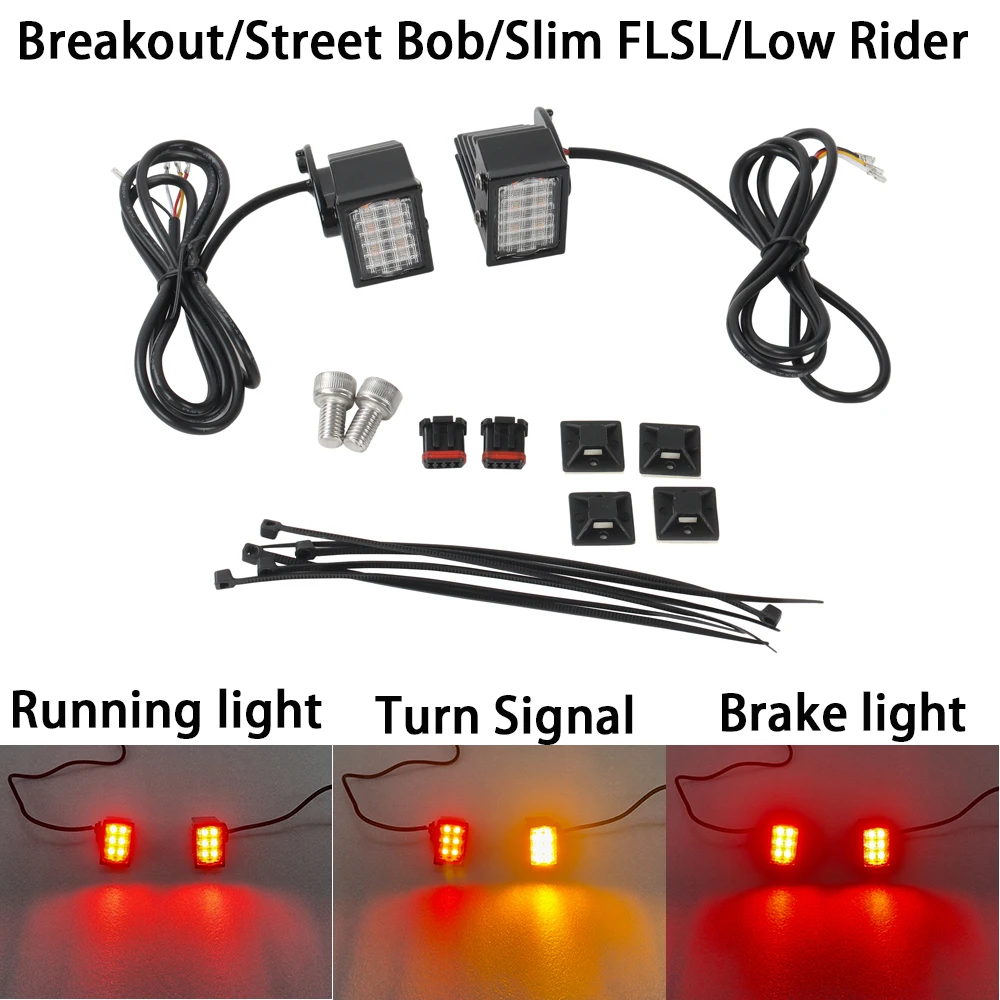 

Для мотоциклов Harley M8 SOFTAIL Low Rider S Street Bob Standard Breakout 117 Slim FLSL: светодиодный задний указатель поворота и стоп-сигнал