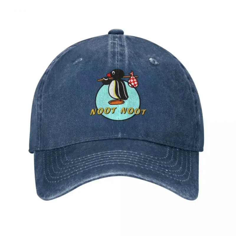 

Vintage Noot Noot Ladies Baseball Caps Men Women Distressed Denim Headwear Pingu Pinga Penguin Outdoor Summer Caps Hat