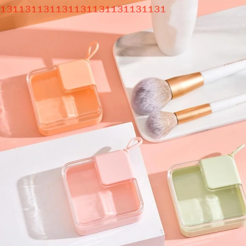 صندوق تخزين بيض التجميل الشفاف منتفخ البودرة، مادة بلاستيكية آمنة، صندوق تخزين مستحضرات التجميل متعدد الوظائف مقاوم للماء والغبار