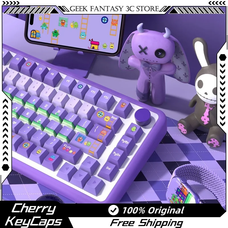 Monsters Family Theme Keycaps 138/158 Key Cherry Profile Pbt Thermal Sublimation Mechanical Keyboard Anime Game Cartoon Keycaps