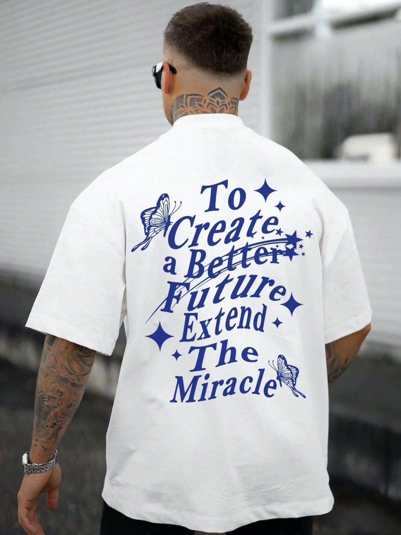 To Create A Better Future Extend The Miracle Mens Tee Clothing Personality Hip Hop Streetwear Oversize Creative Tops Man T-Shirt