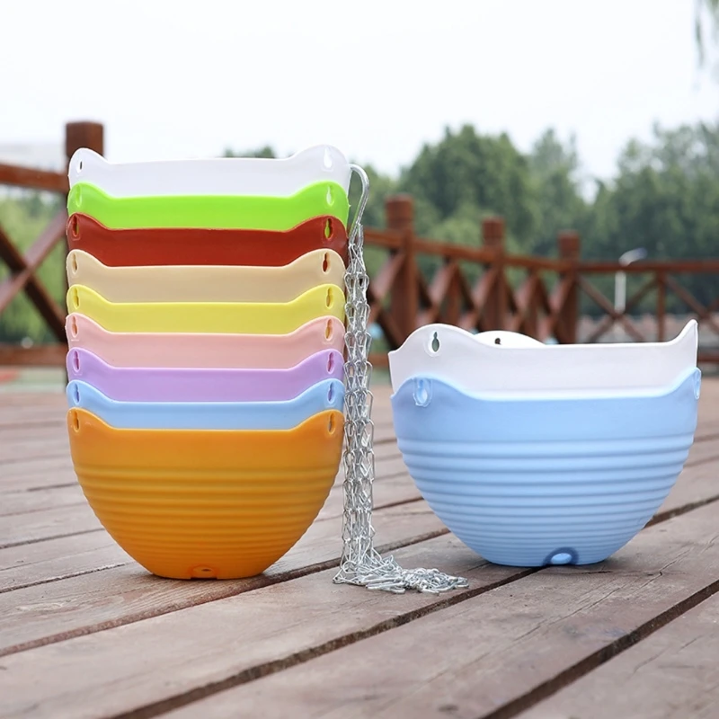 Hanging Basket Flowerpot Garden Resin Outdoor Flowerpot Chain Type Plant Hanging
