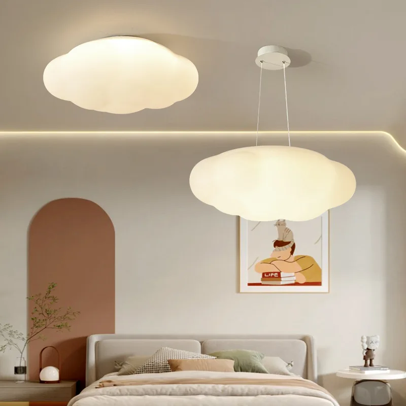 

Modern White Cloud LED Ceiling Pendant Lamp for Kids Bedroom Children's Room Living Hallway - Energy Efficient Lighting Fixture