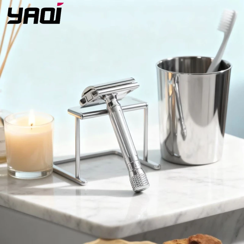 ماكينة حلاقة آمنة من الفولاذ المقاوم للصدأ قابلة للتعديل من YAQI Avanti، أداة العناية باللحية المضادة للحساسية بجودة 111 جرام، للرجال، للحلاقة الدقيقة