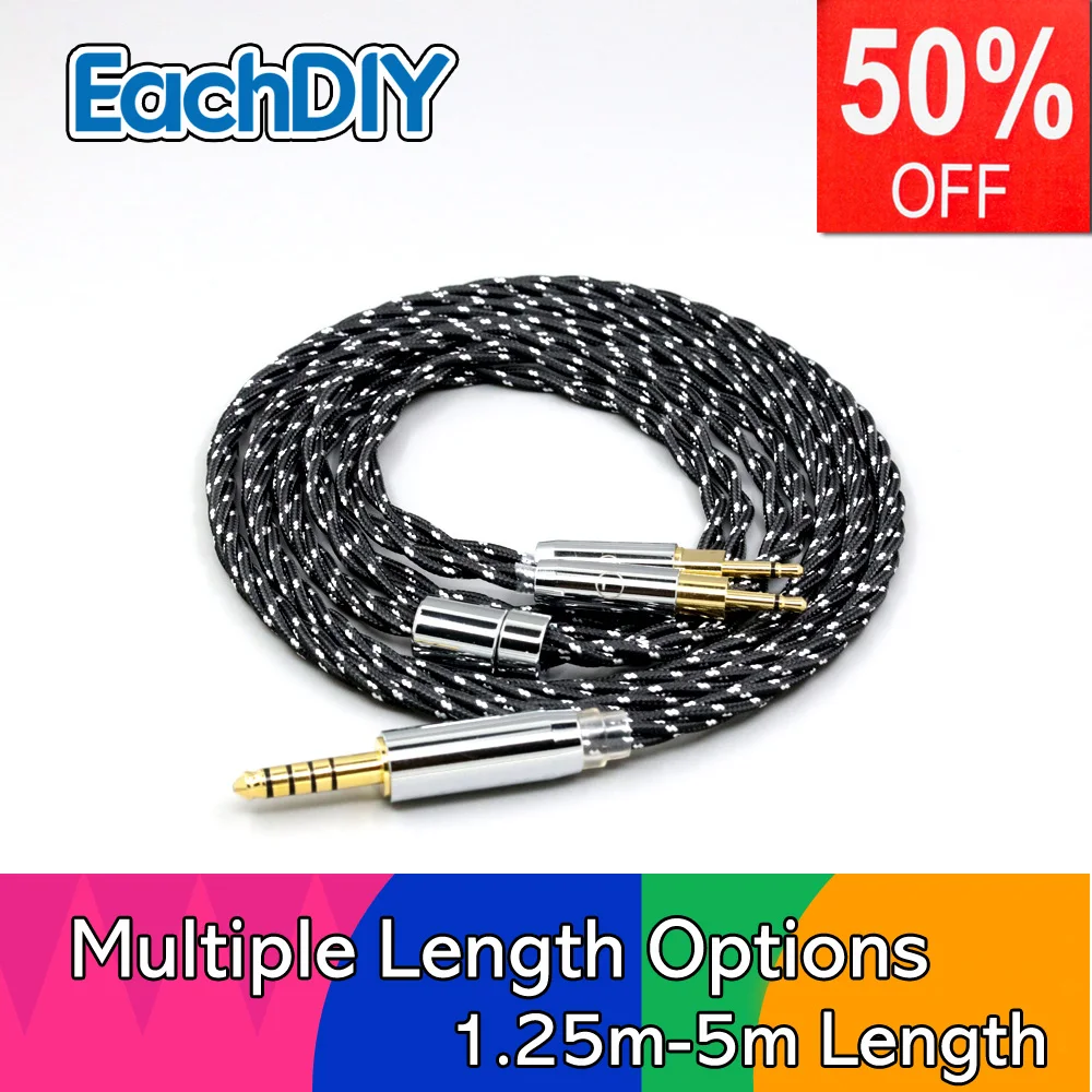 

OCC Mixed OFC Twisting Nylon Earphone Cable For Sennheiser HD700 Headset 2.5mm pin Headphone LN008703