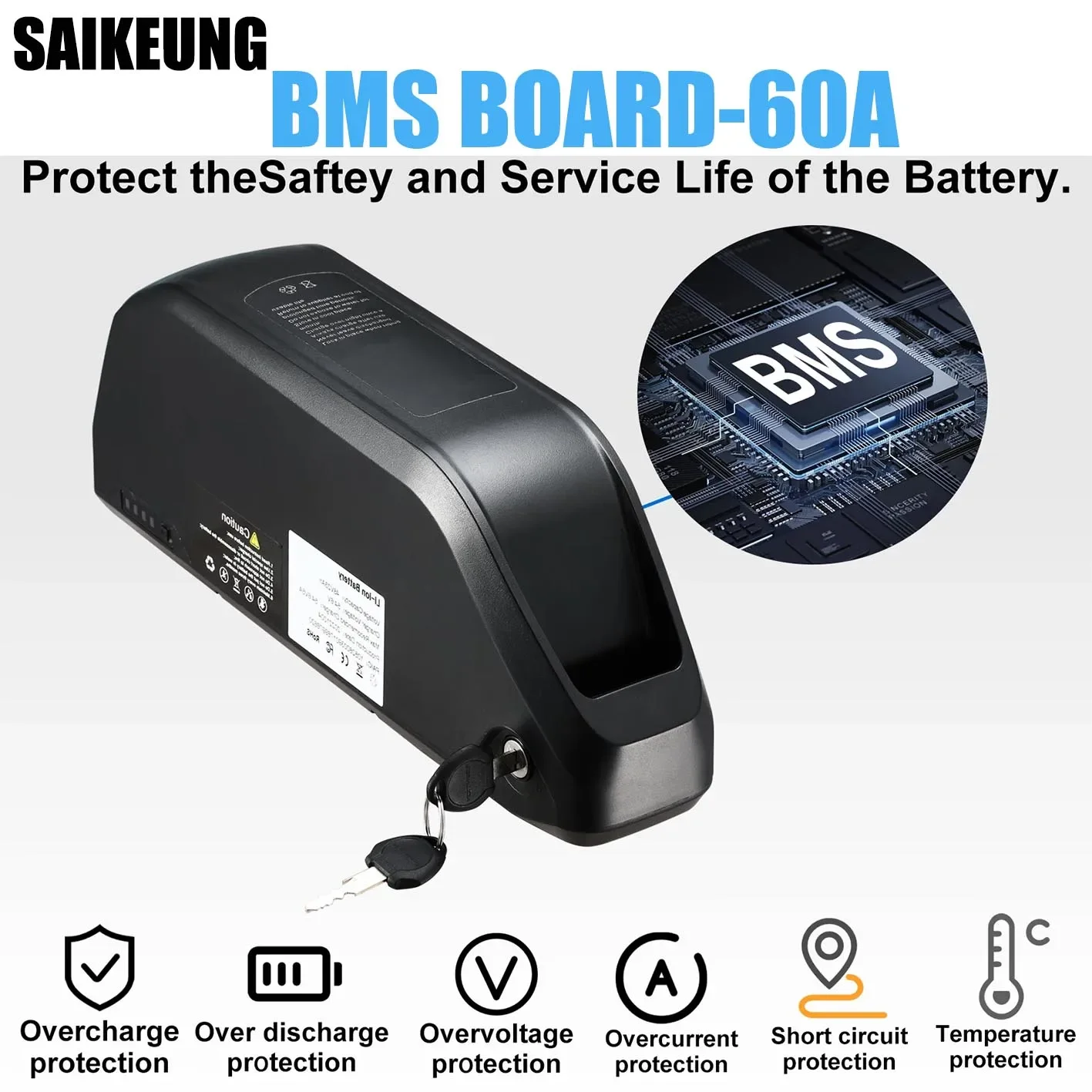 

48V 45AH EBike Battery 21700 60V 72V 52V 30ah 35 50 60Ah Downtube SAM-SUN L-G 60V 25AH E Bike Battery Pack BMS60A for 2000W3000w