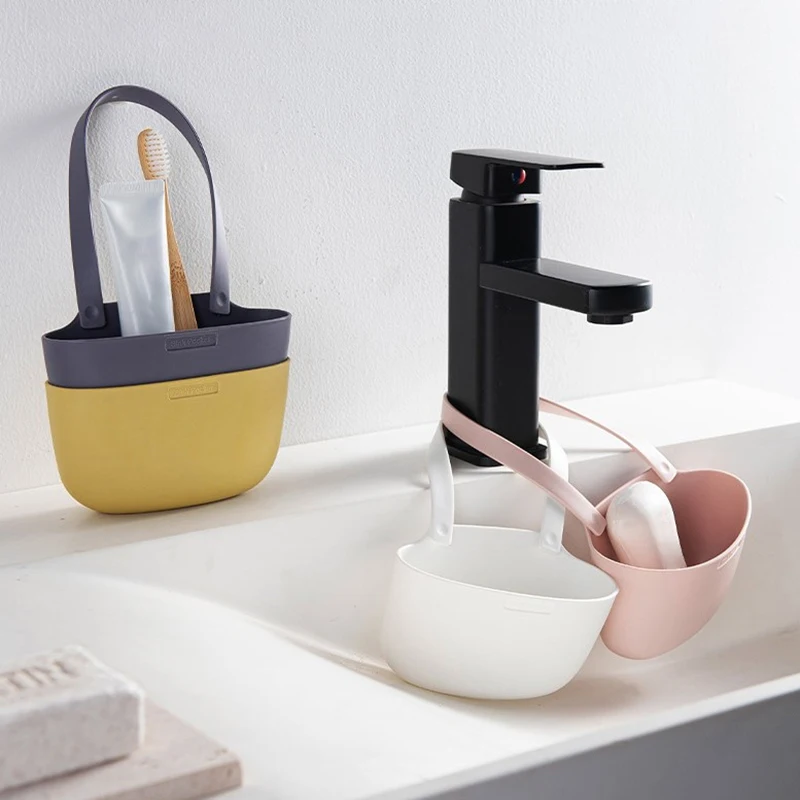 Kitchen Sink Sponge Holder Home Storage Drain Basket Single Layer Hanging Drain Basket Bag Bathroom Kitchen Accessories