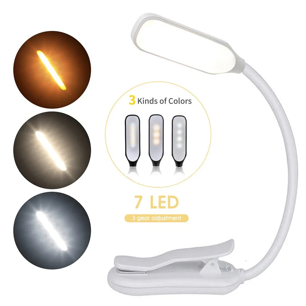 Pzsunly Перезаряжаемая USB LED Лампа для Чтения с 7 Режимами — фото товара