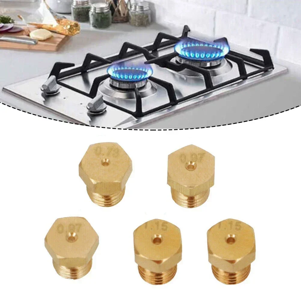 5PCS Burner Gas Natural Gas Hob LPG Conversion Kit Jets Nozzles Injectors Set Features Standard M6 X 0.75 Thread