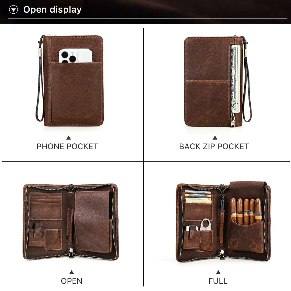 Cigar Cases Smoking Accessories Lighters Luxury Travel Humidor Portable Home. Leather Lighter Set Retro Household Merchandises