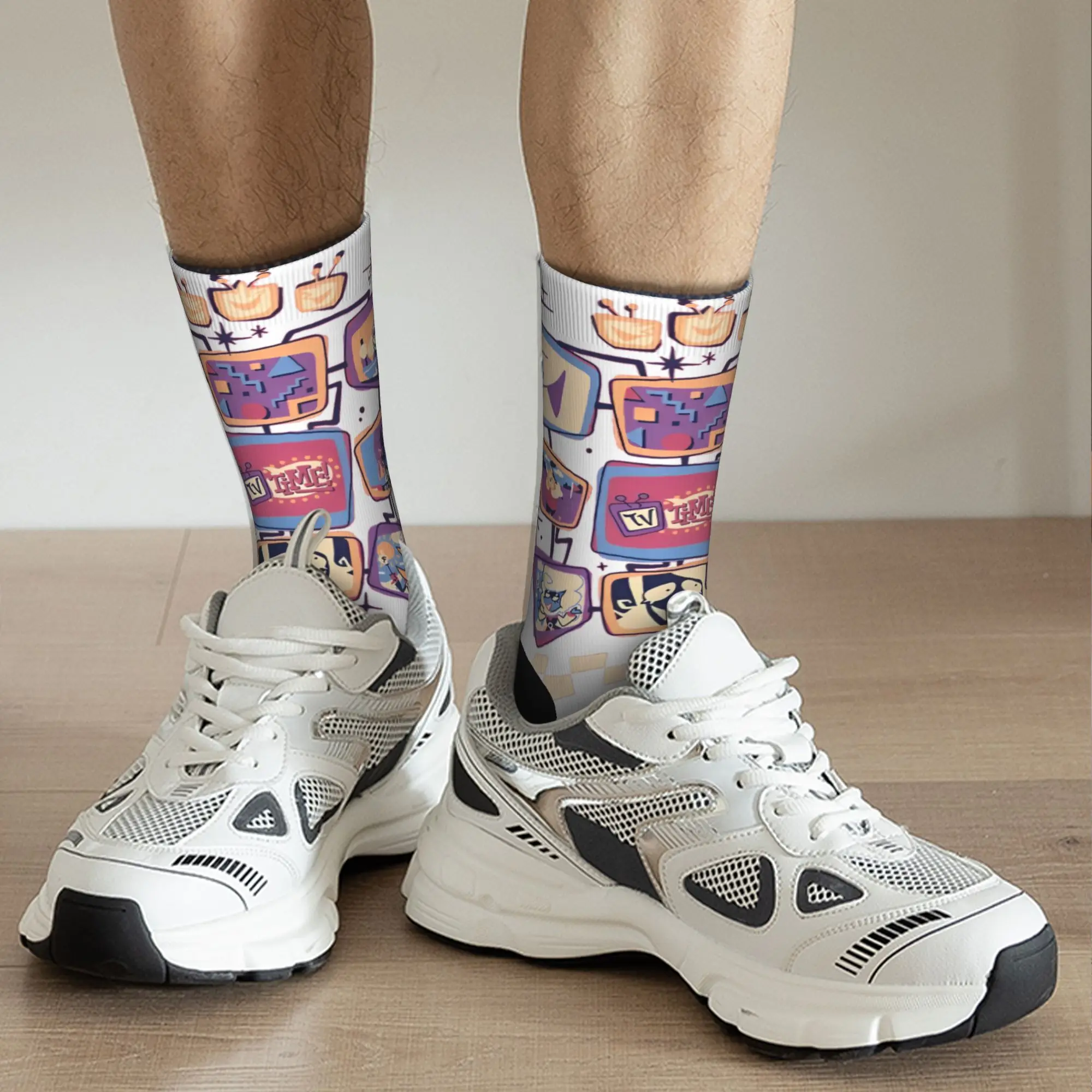 ¡Es hora de televisión! Calcetines hombres mujeres poliéster moda Tenna Deltarune calcetines novedad Primavera Verano Otoño Invierno medio tubo calcetines regalo