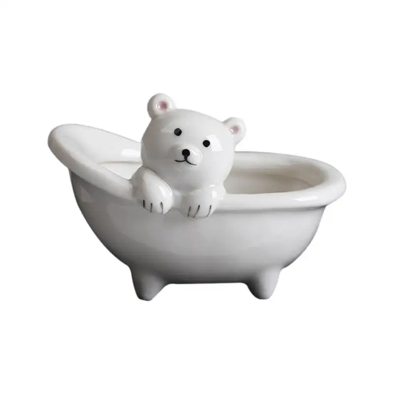 652F Ceramic Fleshy Plant Pot Planter Pig/Bear Window Box Cactuses Plant Container Gift for Mom Bedroom Desk Decoration