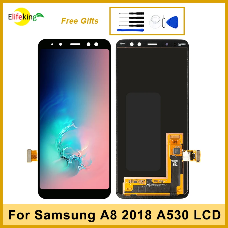 LCD For Samsung Galaxy A8 2018 Display A530F A530F/DS Touch Screen Digitizer Assembly Replacement Phone Repair Parts with Tools