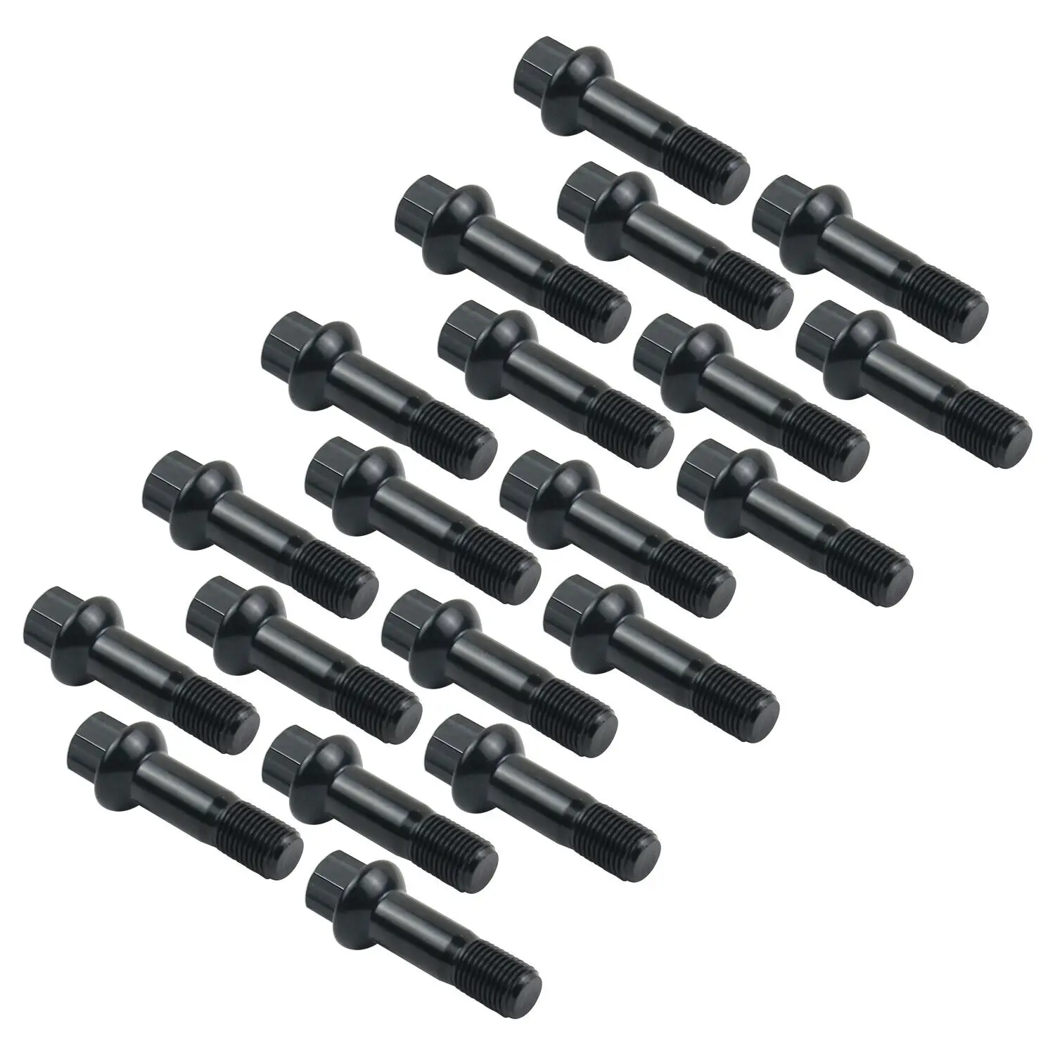 Daochen 20pcs Black Wheel Lug Bolts Nuts Kit 0009907607 Metal Car Accessories Replacement For Mercedes‑benz