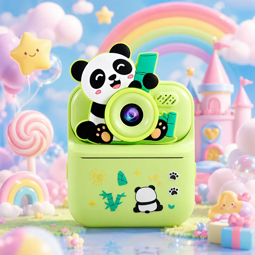 

2026 New Children's Camera: Prints Photos Directly, Cartoon Instant Camera, High-Definition Dual-Camera Children's Toy