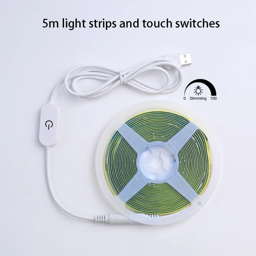 

DC 5V LED Under Cabinet Light USB Powered Dimmable Control LED Strip Light Flexible Tape 60LEDs/m Smart Dimmer Kitchen Wardrobe