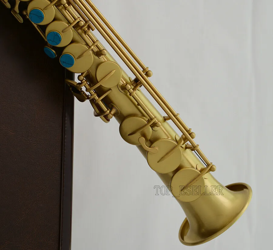 

Профессиональный матовый латунный сопрано-саксофон типа Bb, прямой саксофон с футляром 2025г