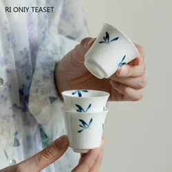 1 Pc Chinese Hand Painted Ceramic Tea Cup Handmade Tea Bowl Porcelain Teacup Household Teaware Personal Meditation Cup 40ml