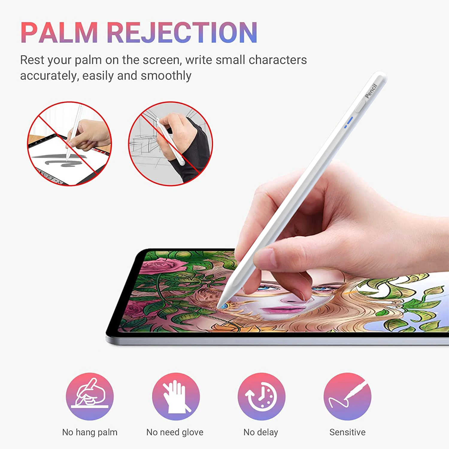 

Stylus Pen for Apple Pencil with Palm Rejection Tilt,for iPad Air 11 M2 2024 Pro 13/14 M4 Air 4/5 7/8/9/10th 2018-2024