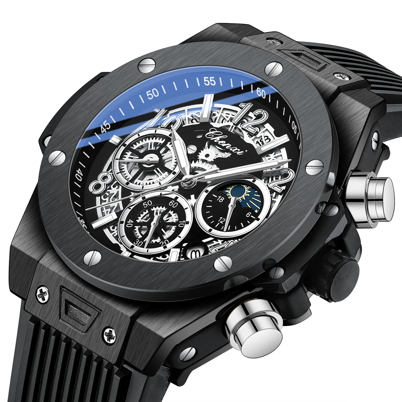 Мужские кварцевые часы, дизайнерские наручные часы для мужчин, светящиеся календари, водонепроницаемые деловые часы 30 м, reloj hombre