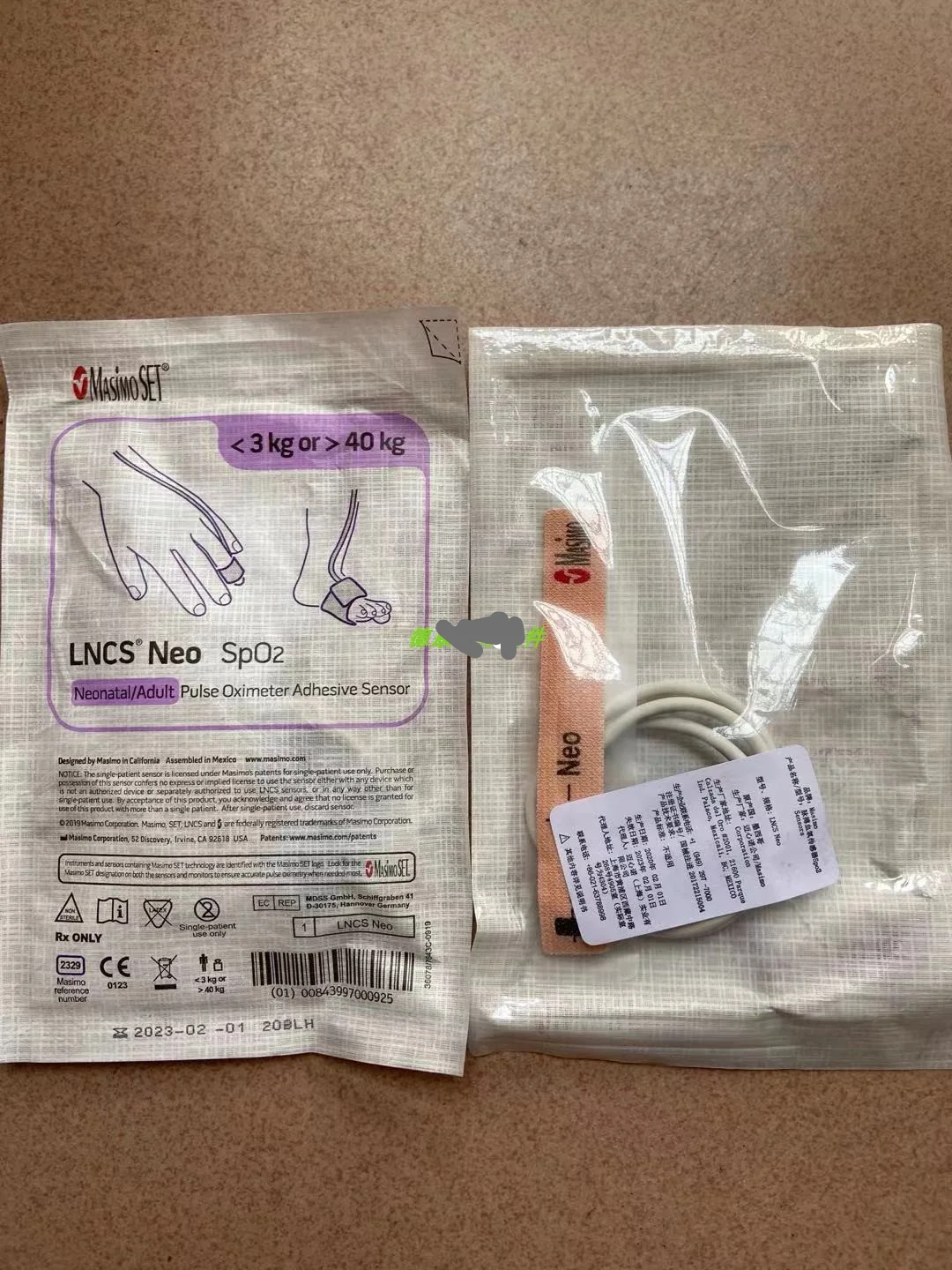 مسبار جين أوكسي الدم القابل للتصرف من ماسيمو LNCS Neo Minox مسبار 2329 أصلي جديد