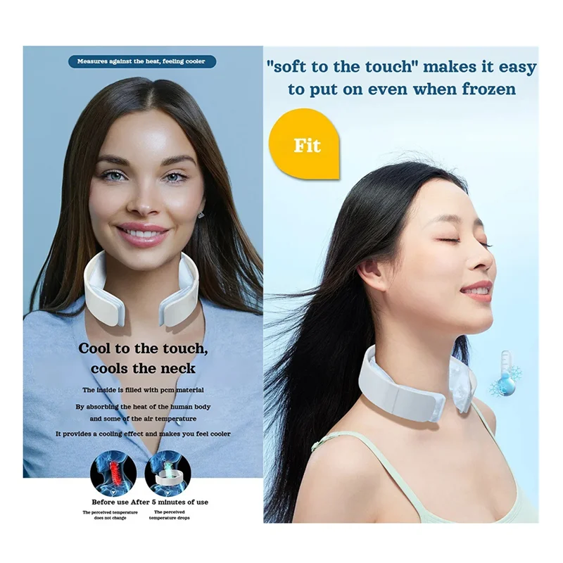 ALIM-Parche refrescante para área de hielo grande, parche colgante para aliviar el cuello, parche de hielo para el calor de verano, parche circular frío, materiales orgánicos naturales