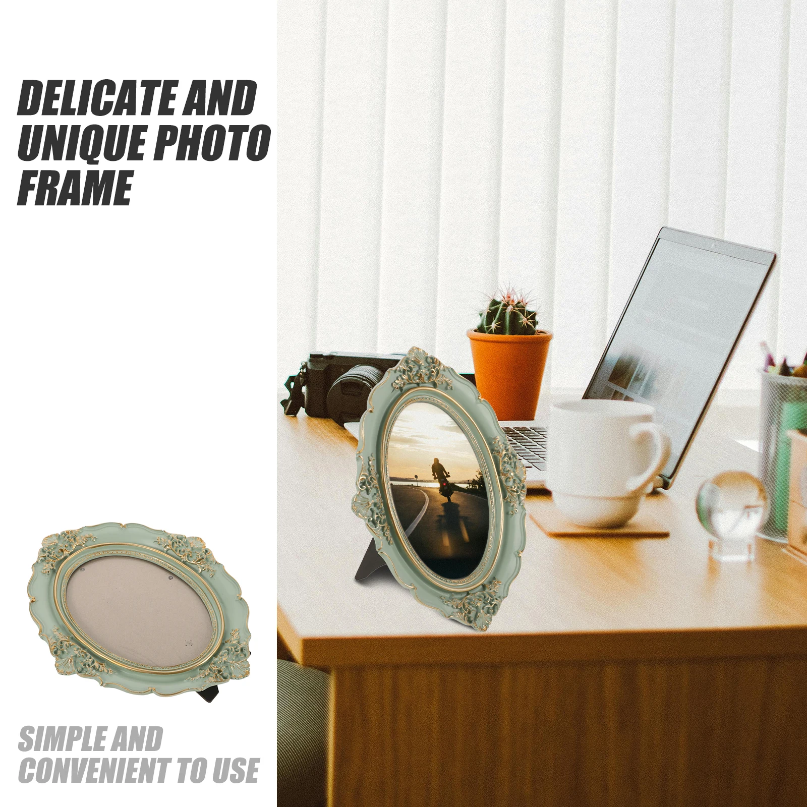 

Resin Photo Frame Vintage Style Small Decorative Wall Tabletop Picture Frame European Style Desk Photo Props