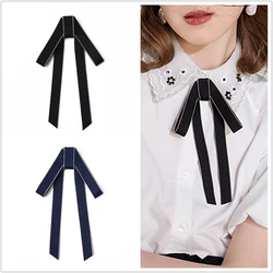 Small Bow Tie Brooch British Korean Women's Ribbon Streamer Collar Flowers Pins Fashion Simple College Style Shirts Accessories