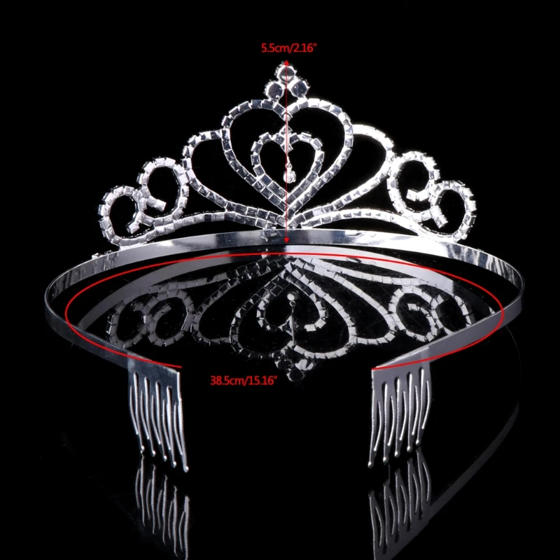 ZB91 Vintage Heart Hair Side Combs Heart Rhinestone Crown Comb Women Daily Decorative Combs Elegant Bride Hair Piece