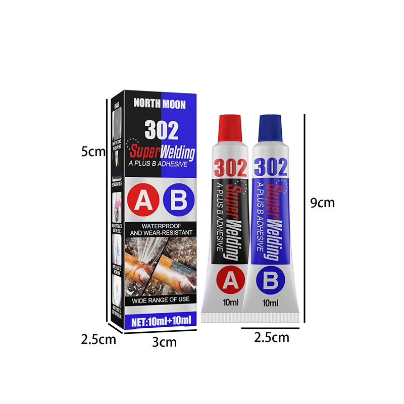 Magic Repair Glue AB Metal Strength Iron Bonding Heat Resistance Cold Weld Metal Repair Adhesive Agent Caster Contact Cements