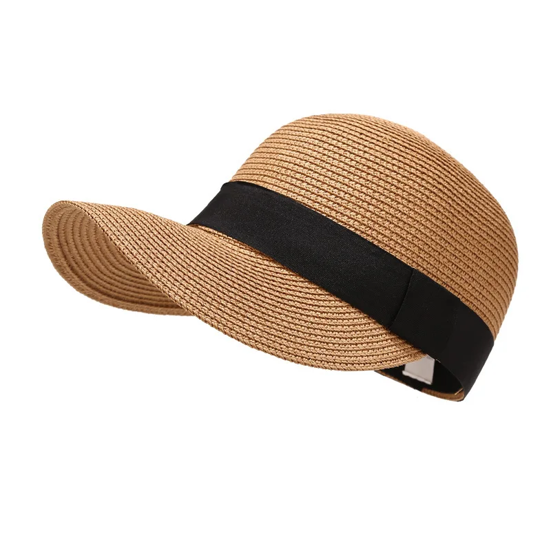 2024 Men and Women New Fashion Straw Baseball Cap Summer Outdoor Sunscreen Sunshade Rebound Cap Travel Beach Duck Tongue Hat