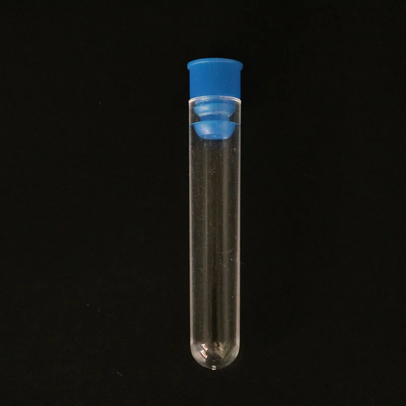 1 Pack/10 Pieces 12x60mm Science Laboratory Supplies Disposable Transparent Plastic Test Tube