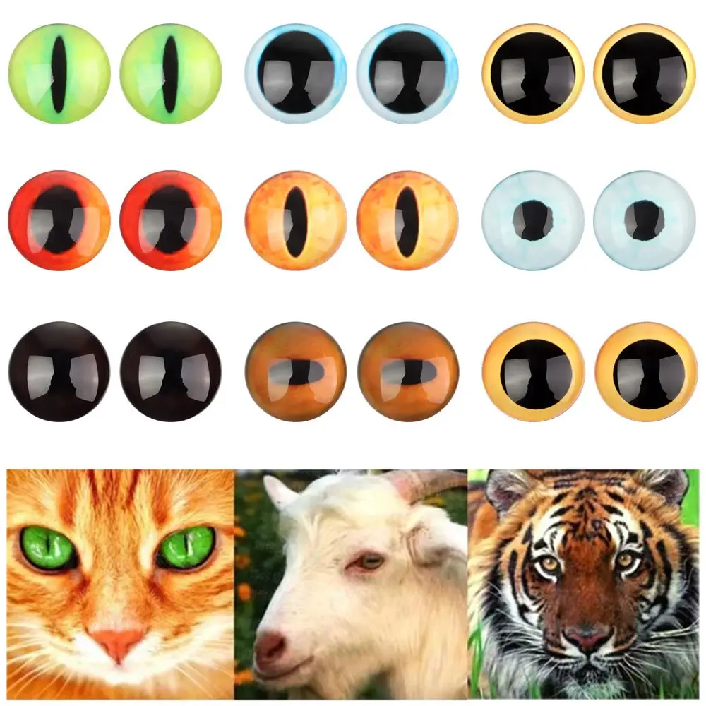 16mm Glass Eye Simulation Animal DIY Cat Pet Dog Time Gem Twist Stick Wool Felt Accessories Handmade Doll Eyes Doll Toy Parts