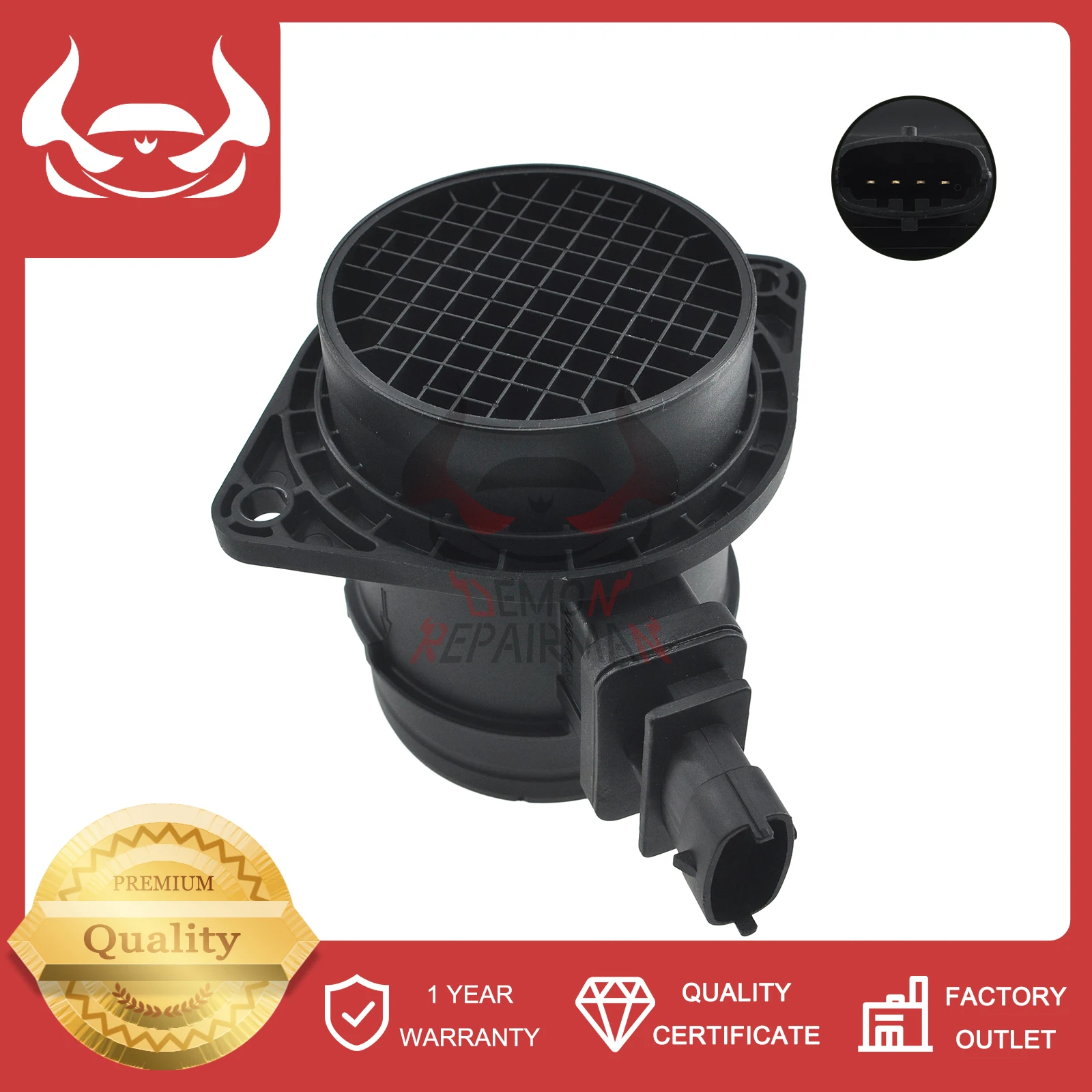

MAF Mass Air Flow Meter Sensor 0281002963 Conpatible With FIAT QUBO FIORINO Fiorino 1.3L Jeep Renegade 0051792707 71794493