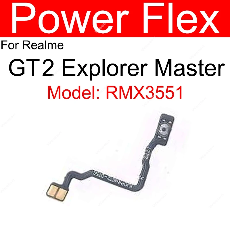 For Realme GT 2 3 Neo 3 3T 5 5Se GT2 Master Volume Power Flex Cable On OFF Power Volume Buttons Flex Ribbon Parts