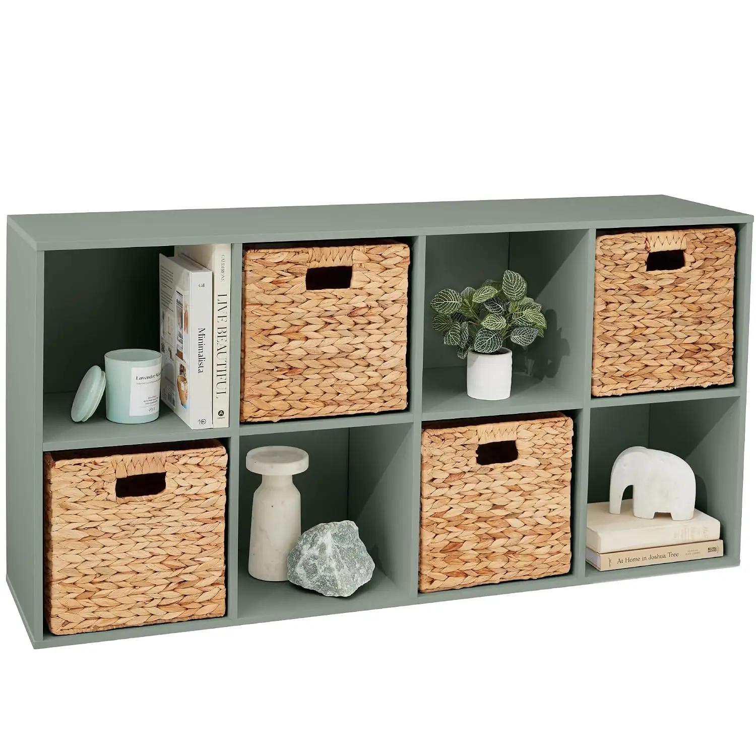 Kids Bookcase 8-Cube Storage Organizer, 13.5in Shelf Opening, Bookshelf, Toy Storage, Customizable w/ 3 Removable, Customized