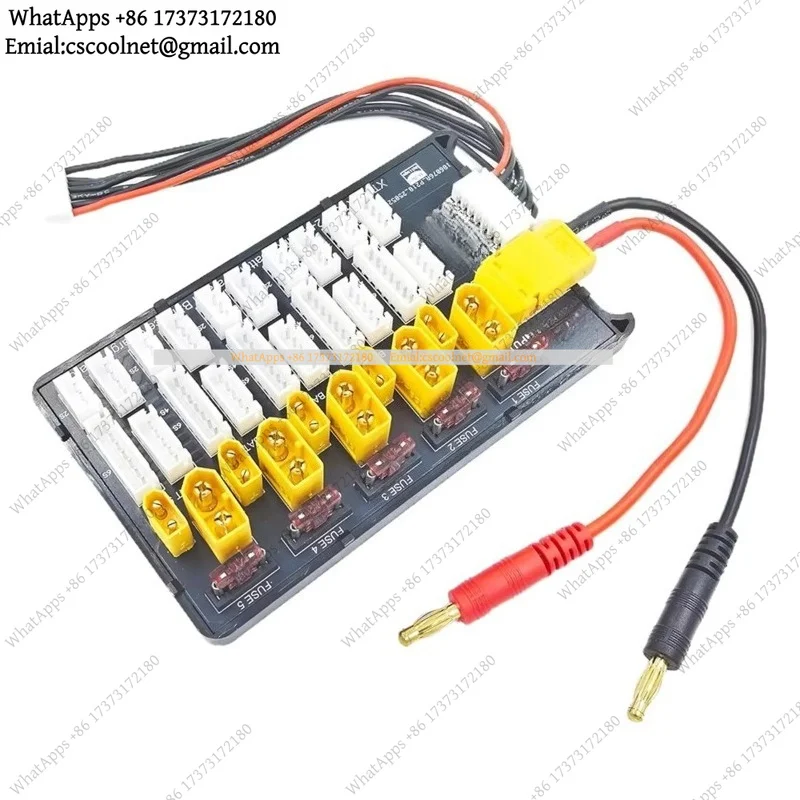 XT60 XT30 RC Lipo Battery Parallel Charging Board 5 Packs 2S-6S Lipo Batteries With Safety Fuses