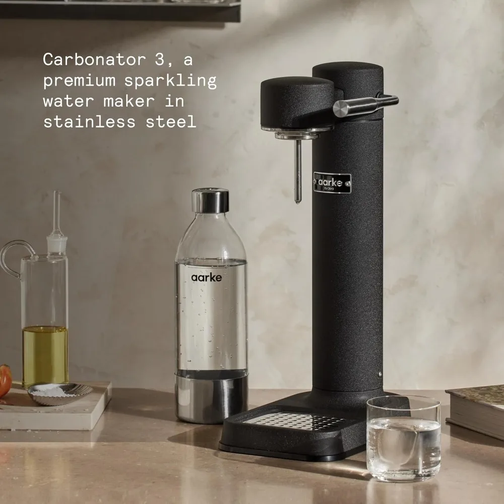 Carbonator III Premium Carbonator-Sparkling & Seltzer Water Maker-Soda Maker con botella de PET (negro mate)