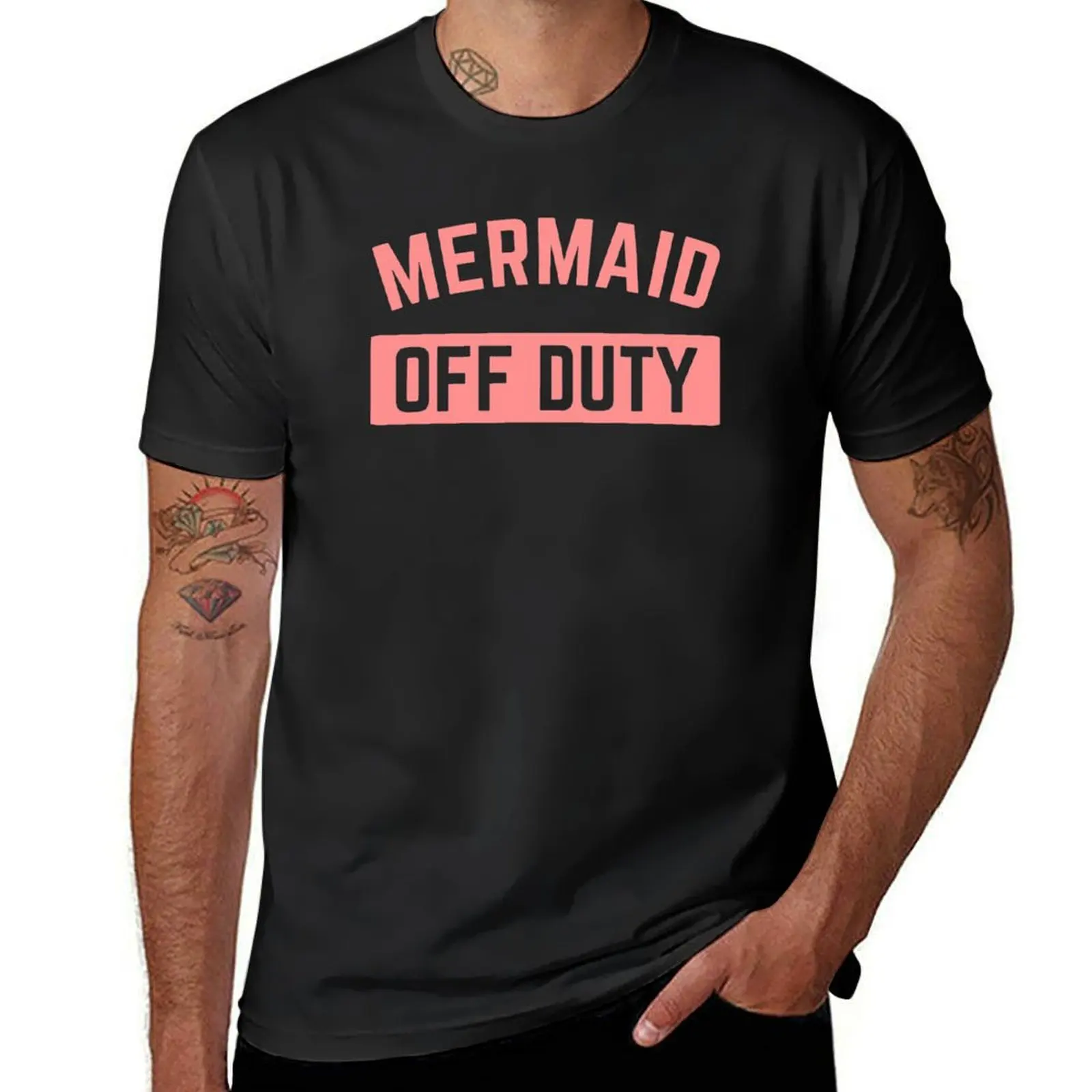 Футболка Mermaid Off Duty с забавной цитатой, милые топы, рубашка в стиле аниме, мужская футболка, быстросохнущие рубашки, мужская футболка с рисунком