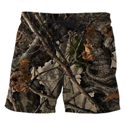 Vintage Camouflage 3D Print Men's Beach Shorts New Fashion Casual Swim Trunks Personality Sports  Board Ice Shorts Mens Clothing