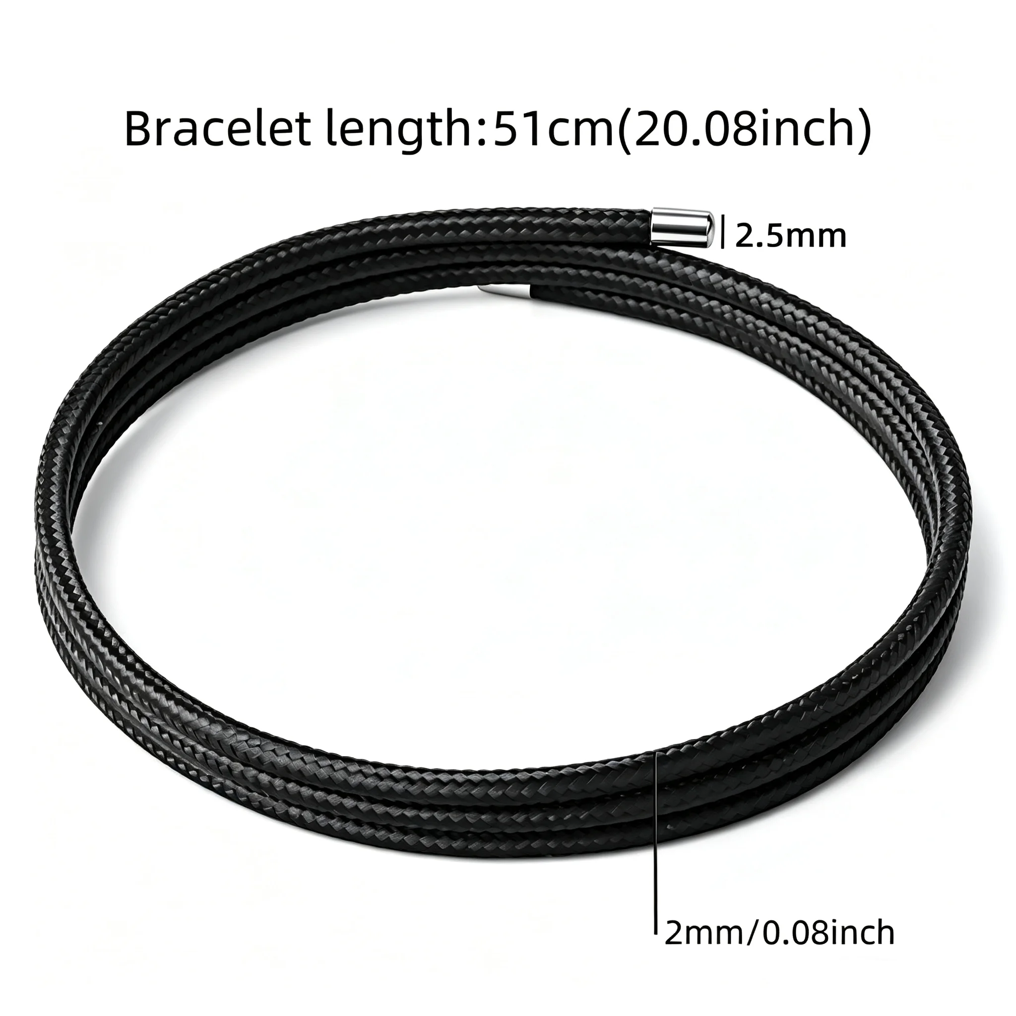 5 Stück Mehrfarbiges Magnetisches Seil, Verstellbares Edelstahl-Milan-Seil, Armband, Halskette, DIY-Schmuckherstellungszubehör – Detail 1