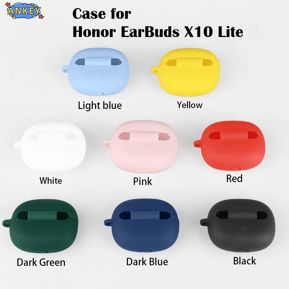 Compatible with Honor EarBuds X10 Lite Case Earphones Premium Silicone Cover Shockproof Accessible Charging Port with Hook