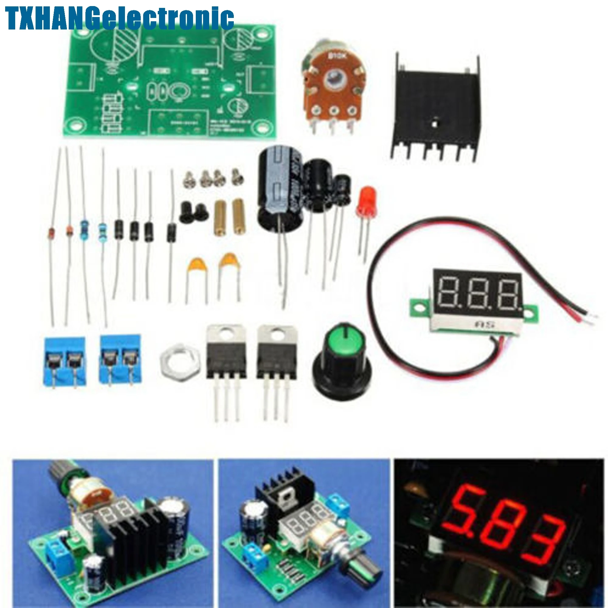 LM317 Digital Display Adjustable Regulated Power Supply Board Module DIY Kits electronic