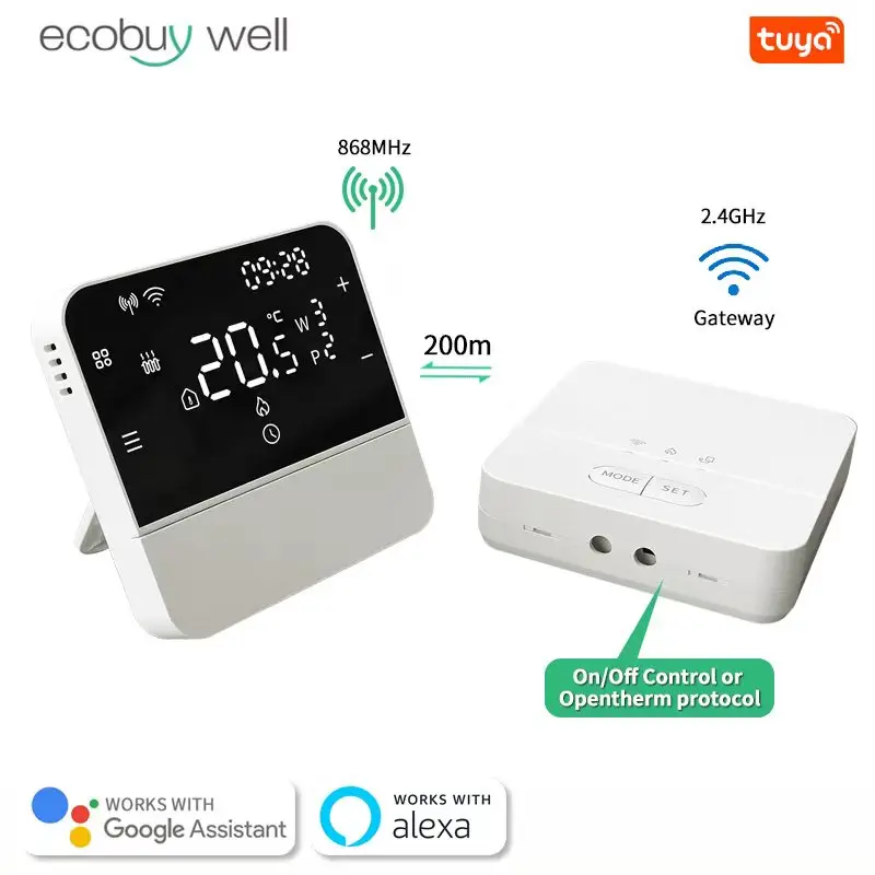 Smart Tuya Opentherm Thermostat Wifi Wireless Temperature Controller for Gas Boiler Water Heating Works For Alexa Google Home