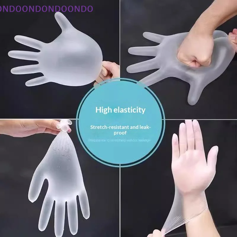 

PVC Gloves Disposable 100 Pieces Transparent Thickened Plastic for Household Cooking Cleaning Tasks