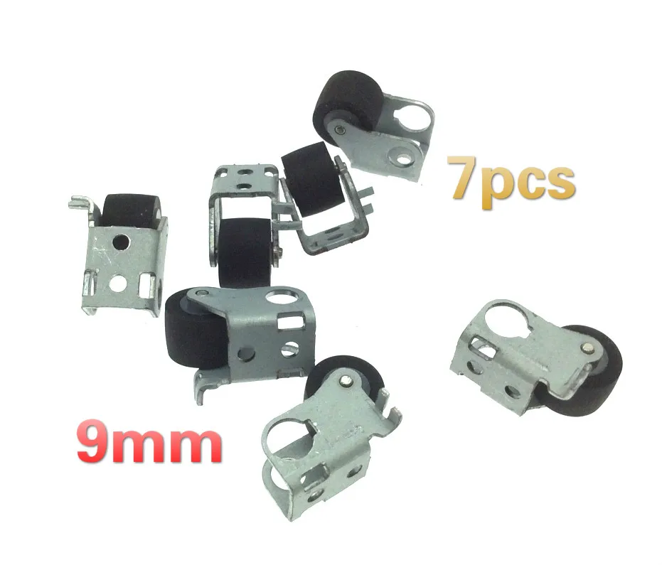 7pcs 9mm with iron frame wheel belt pulley rubber audio cassette deck pinch roller tape recorder Stereo player