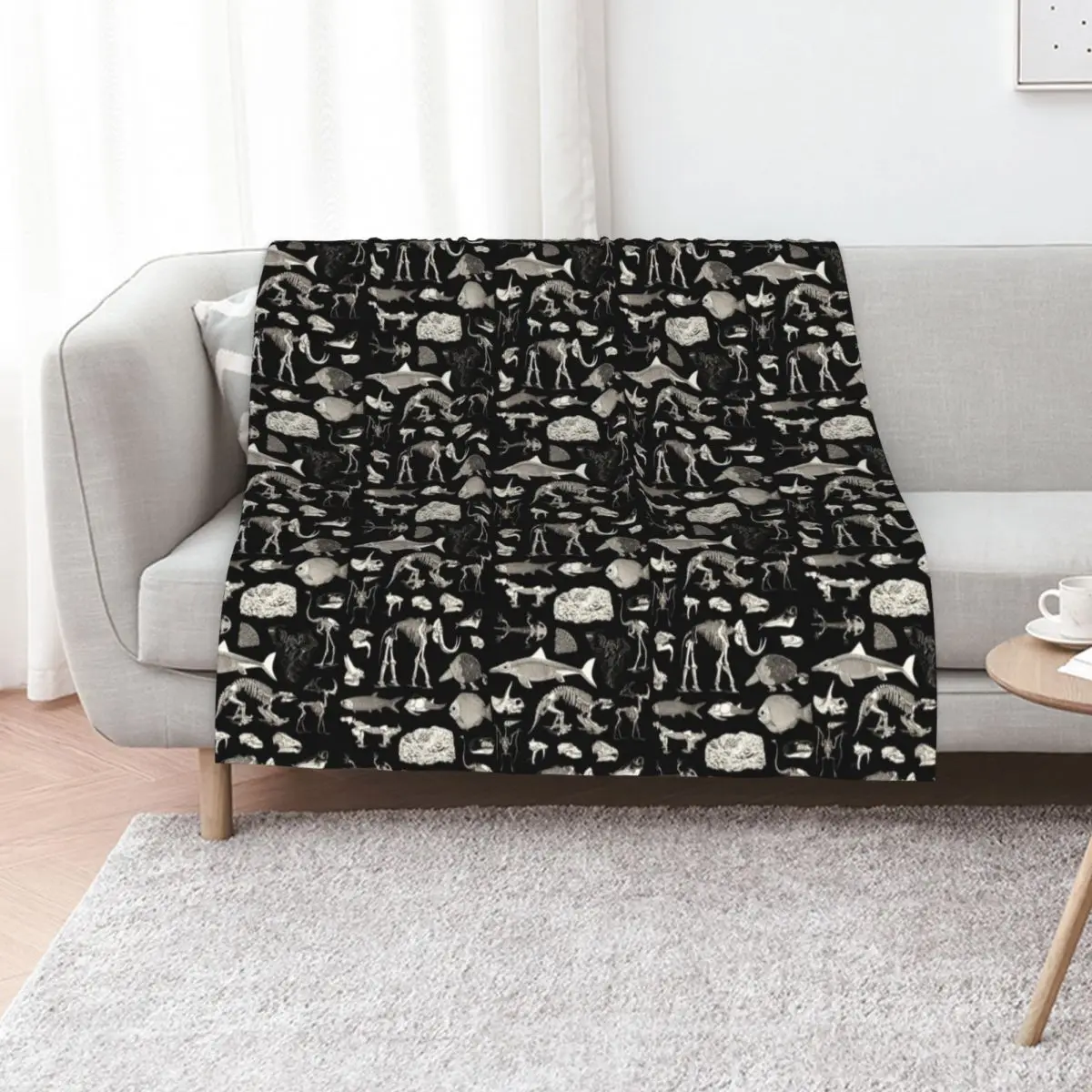 Paleontology Illustration Throw Blanket No Pilling Soft Warm Blanket for Bed
