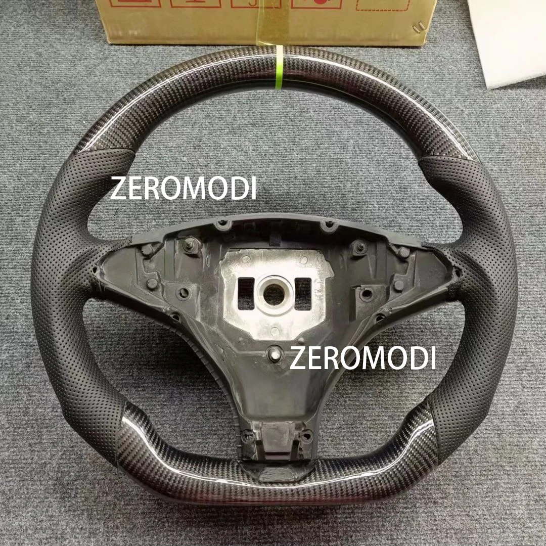 Carbon Fiber Steering Wheel With Anti Slip Leather For Tesla Model S Model X 2016 2017 2018 2019 2020 2021 2022